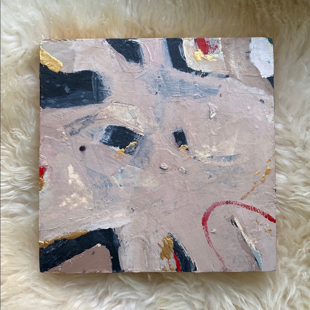 hand painted abstract on wood panel - 3